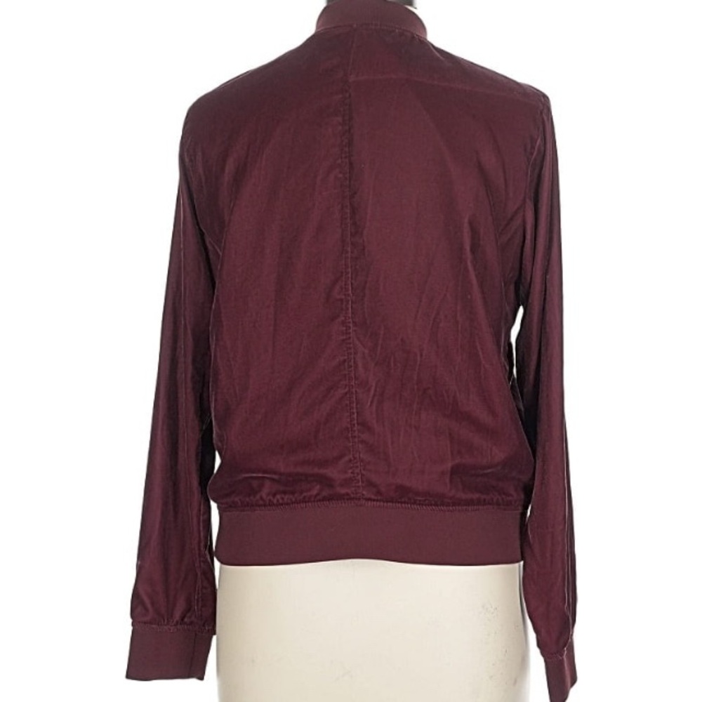 a.n.a Burgundy Velour Bomber Jacket-Large - Picture 2 of 11